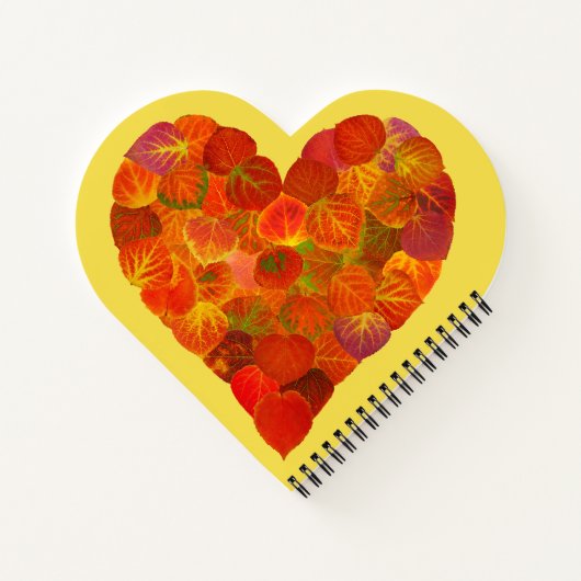 I Liebe Herbst, subtil - Roter Aspen Leaf Herz 1 Notizblock (Rückseite)