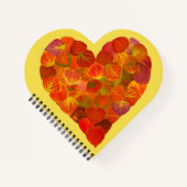 I Liebe Herbst, subtil - Roter Aspen Leaf Herz 1 Notizblock (Vorderseite)