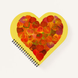 I Liebe Herbst, subtil - Roter Aspen Leaf Herz 1 Notizblock