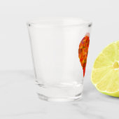 I Liebe Herbst, subtil - Roter Aspen Leaf Herz 1 Schnapsglas (Links)