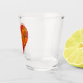 I Liebe Herbst, subtil - Roter Aspen Leaf Herz 1 Schnapsglas (Rechts)
