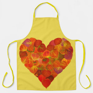 I Liebe Herbst, subtil - Roter Aspen Leaf Herz 1 Schürze