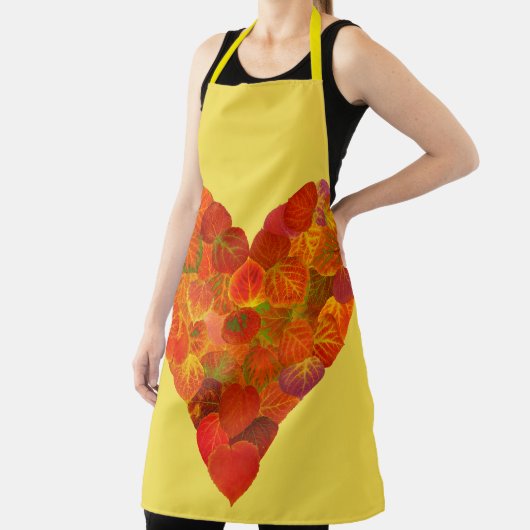 I Liebe Herbst, subtil - Roter Aspen Leaf Herz 1 Schürze (InSitu)