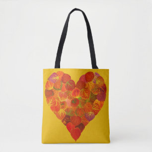 I Liebe Herbst, subtil - Roter Aspen Leaf Herz 1 Tasche