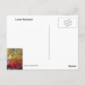 I Liebe Herbstpostkarte Postkarte (Rückseite)