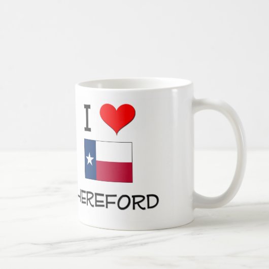 I Liebe Hereford Texas Kaffeetasse (Rechts)