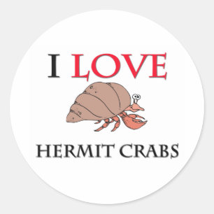 I Liebe Hermit Crabs Runder Aufkleber