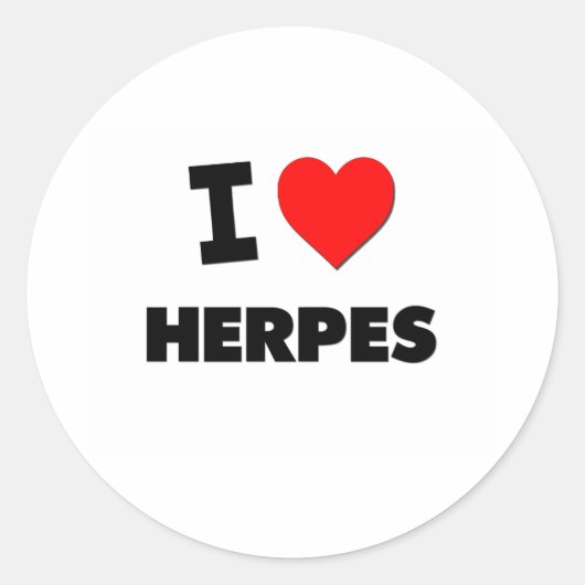 I Liebe Herpes Runder Aufkleber (Vorderseite)