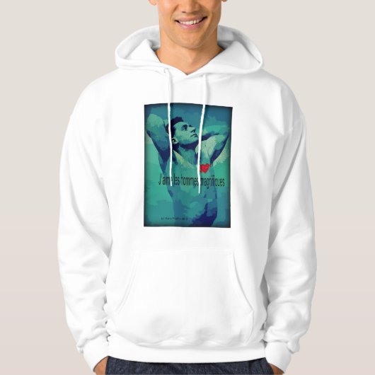 I Liebe-herrlicher Männer(französischer) Hoodie (Vorderseite)