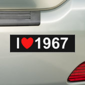 I Liebe (Herz) 1967 Autoaufkleber (Auf Auto)
