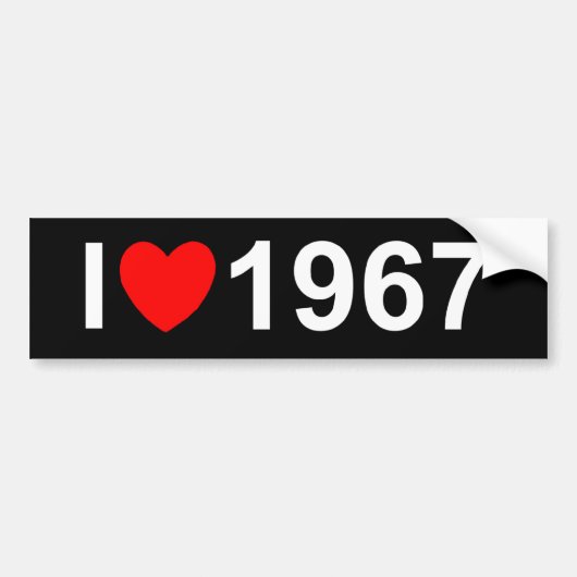 I Liebe (Herz) 1967 Autoaufkleber (Vorne)
