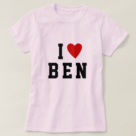 I Liebe Herz 3 Buchstaben, benutzerdefinierter fet T-Shirt (Design vorne)