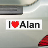 I Liebe (Herz) Alan Autoaufkleber (Auf Auto)