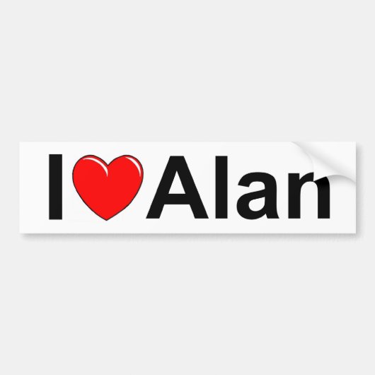 I Liebe (Herz) Alan Autoaufkleber (Vorne)