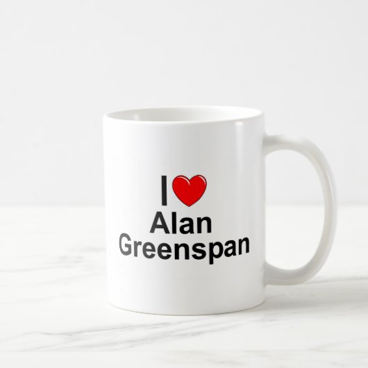 I Liebe (Herz) Alan Greenspan Kaffeetasse (Rechts)