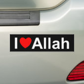 I Liebe (Herz) Allah Autoaufkleber (Auf Auto)