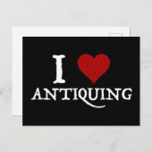 I Liebe (Herz) Antiquitäten Postkarte (Vorne/Hinten)