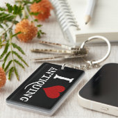 I Liebe (Herz) Antiquitäten Schlüsselanhänger (Vorderseite rechts)