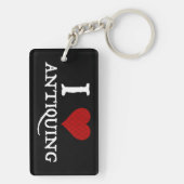 I Liebe (Herz) Antiquitäten Schlüsselanhänger (Rückseite)