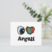 I Liebe (Herz) Argali Postkarte (Stehend Vorderseite)