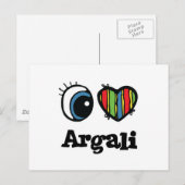 I Liebe (Herz) Argali Postkarte (Vorne/Hinten)