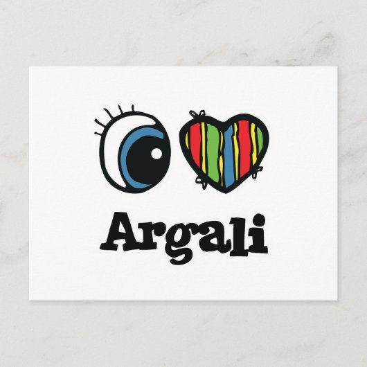 I Liebe (Herz) Argali Postkarte (Vorderseite)
