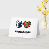 I Liebe (Herz) Armadillos Karte (Gelbe Blume)