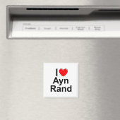 I Liebe (Herz) Ayn Rand Magnet (In Situ (Geschirrspüler))