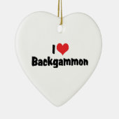 I Liebe Herz Backgammon Keramik Ornament (Rechts)