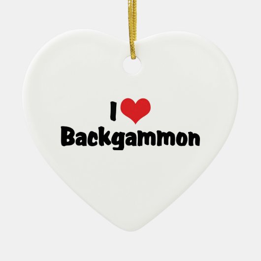 I Liebe Herz Backgammon Keramik Ornament (Vorne)