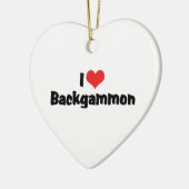 I Liebe Herz Backgammon Keramik Ornament (Links)