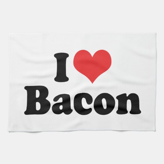 I Liebe Herz Bacon - Bacon Lover Geschirrtuch (Horizontal)