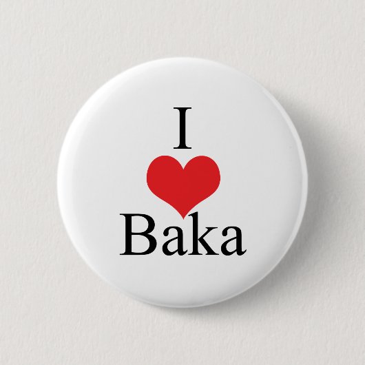 I Liebe (Herz) Baka Button (Vorderseite)