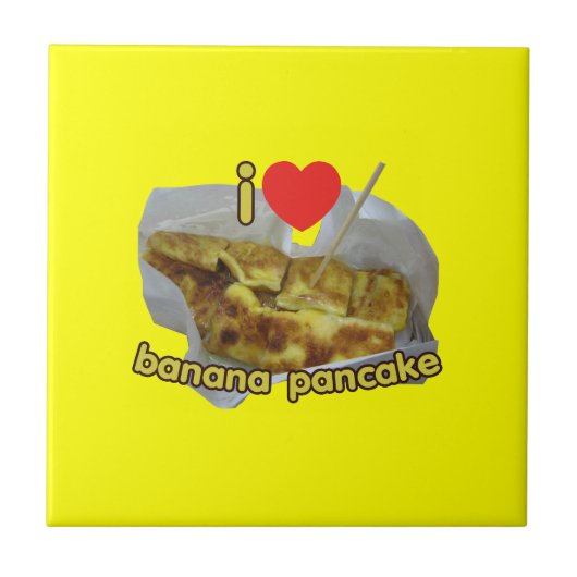 I Liebe (Herz) Banana Pancake ... Thai Street Food Fliese (Vorderseite)