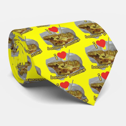 I Liebe (Herz) Banana Pancake ... Thai Street Food Krawatte (Gerollt)