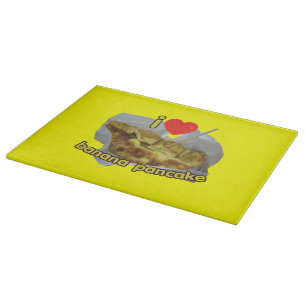 I Liebe (Herz) Banana Pancake ... Thai Street Food Schneidebrett