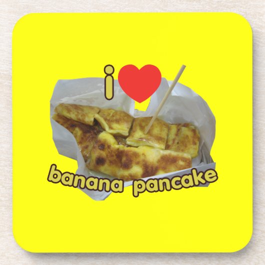 I Liebe (Herz) Banana Pancake ... Thai Street Food Untersetzer (Vorderseite)