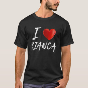 I Liebe Herz BIANCA Familienname T-Shirt