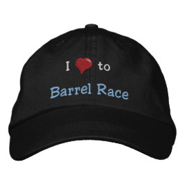 I Liebe (Herz) bis Barrel Race Bestickte Kappe