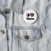 I Liebe (Herz) Bison Button (Beispiel)