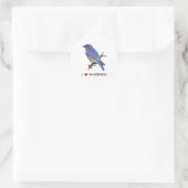 I Liebe (Herz) Bluebirds Runder Aufkleber (Tasche)