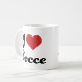 I Liebe (Herz) Bocce Kaffeetasse (Vorderseite Links)