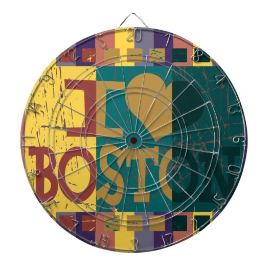 I Liebe (Herz) Boston - Vintag Boston 2 Dartscheibe (vorne)