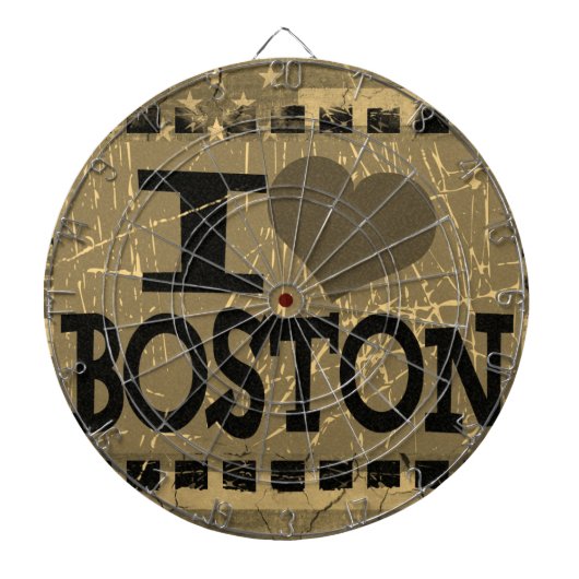 I Liebe (Herz) Boston - Vintag Boston Dartscheibe (vorne)