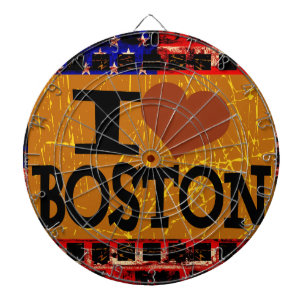 I Liebe (Herz) Boston - Vintag Boston Dartscheibe