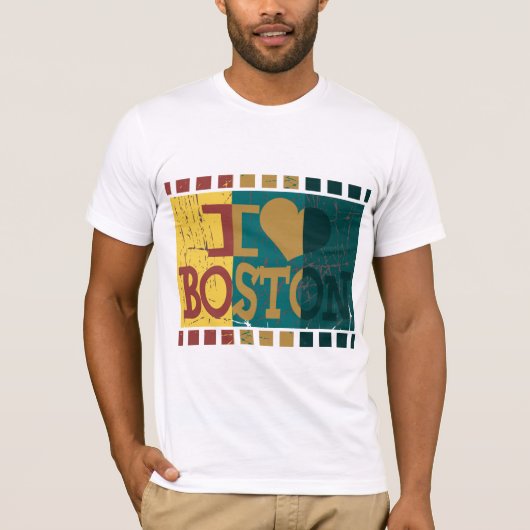 I Liebe (Herz) Boston - Vintag Boston T-Shirt (Vorderseite)