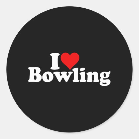 I Liebe Herz Bowling 1 Runder Aufkleber (Vorderseite)