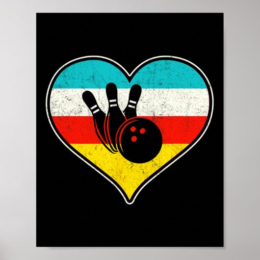 I Liebe (Herz) Bowling Poster (Vorne)