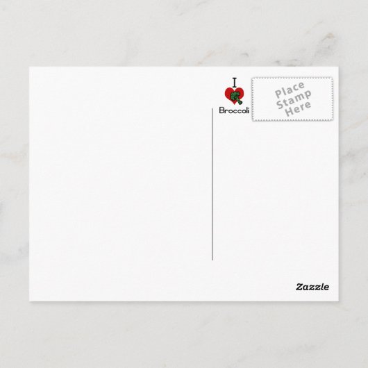 I Liebe-Herz-Brokkoli Postkarte (Rückseite)