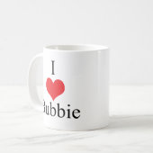I Liebe (Herz) Bubbie Kaffeetasse (Vorderseite Links)